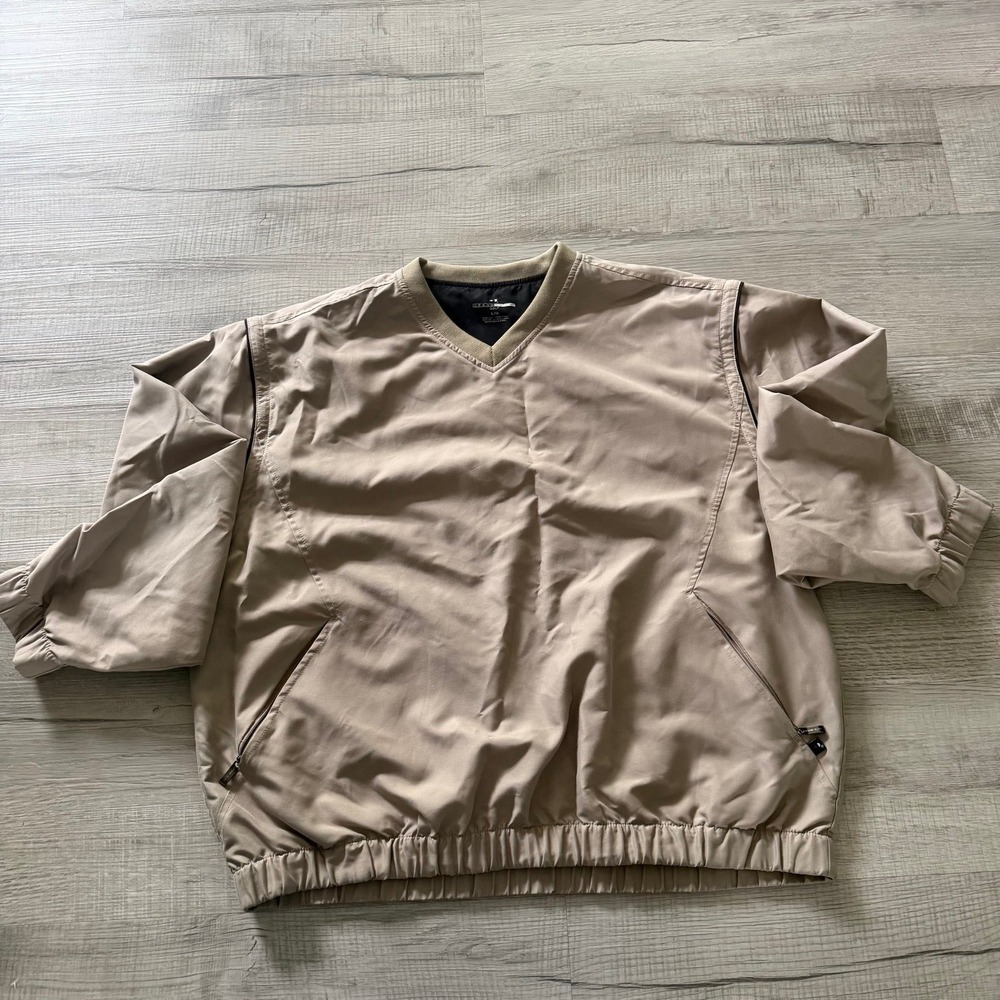 Grand Slam Golf Pullover‎ Windbreaker V Neck Tan Large Lightweight